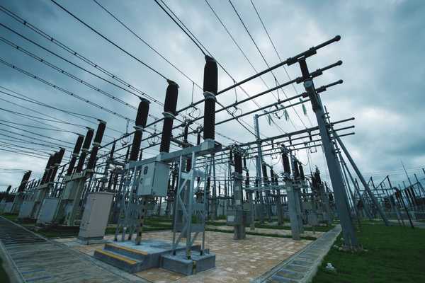 Umspannwerk Stromleitungen Stromnetz
