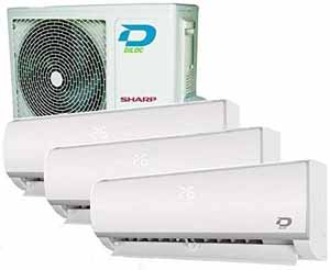Diloc Frozen Pro 62T Trio Klimaanlage Splitgerät Set 36000 BTU Wifi Sharp Außengerät
