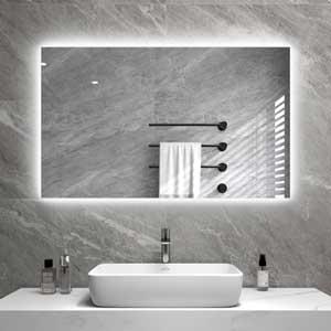 Byecold Infrarotheizung Badezimmer Spiegel 580 Watt rahmenlos mit LED Beleuchtung